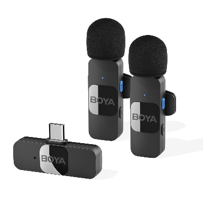 Picture of BOYA BY-V20 Wireless Microphone for Type-C Devices (1:2) - Black