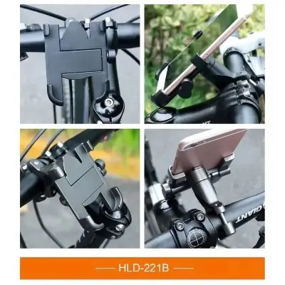 Picture of Aluminum Adjustable 360 Degree Rotating Mobile Stand Phone Mount for Bicycle Metal Bike Mobile Holder For Mobile Phones Bracket Motorcycle Bicycle Takeaway rider