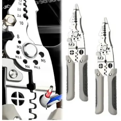 Picture of Multifunctional Wire Stripper Crimper Cable Cutter Pliers, Stainless Steel Wire Stripper, Multi-Purpose Professional Wire Stripping Tool