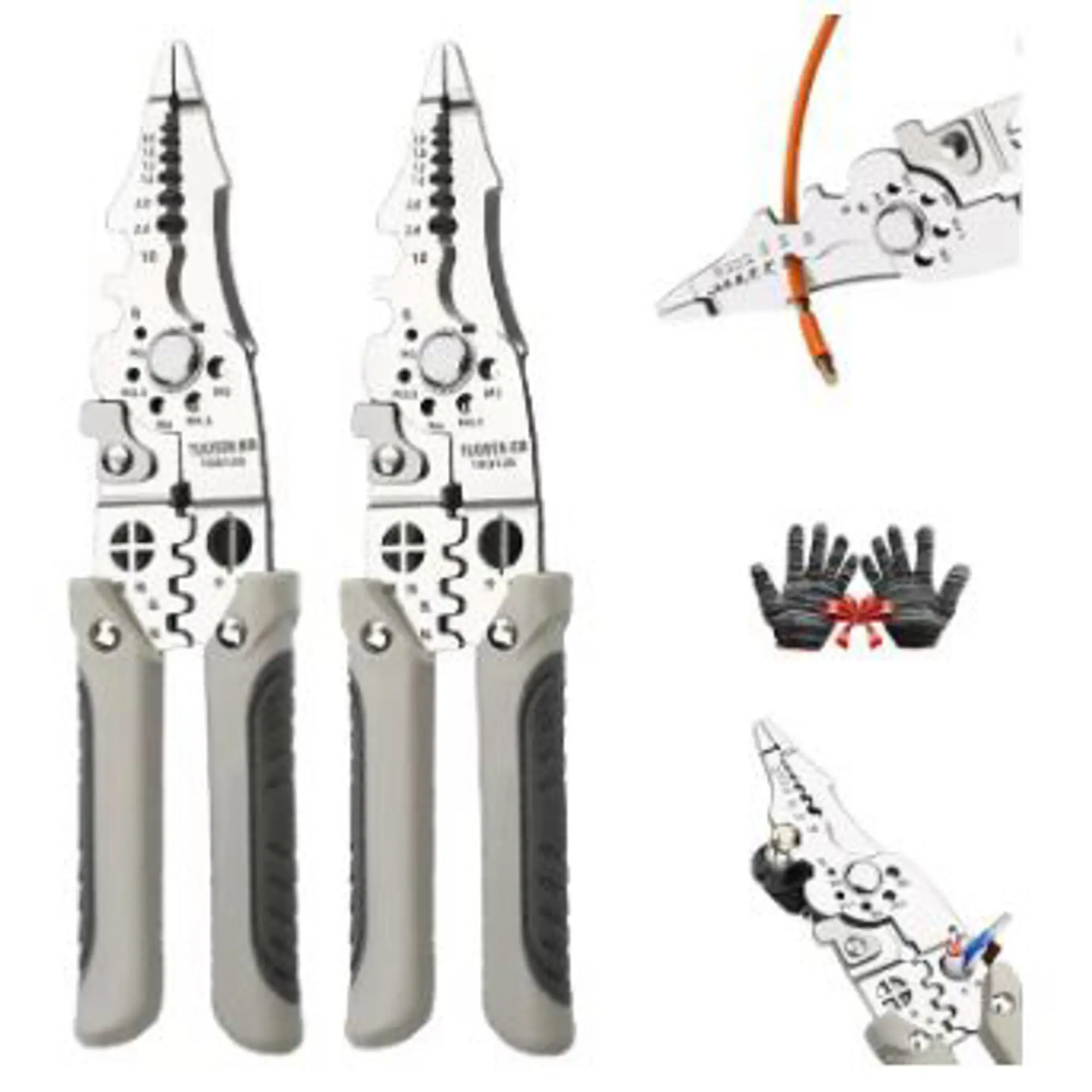 Picture of Multifunctional Wire Stripper Crimper Cable Cutter Pliers, Stainless Steel Wire Stripper, Multi-Purpose Professional Wire Stripping Tool