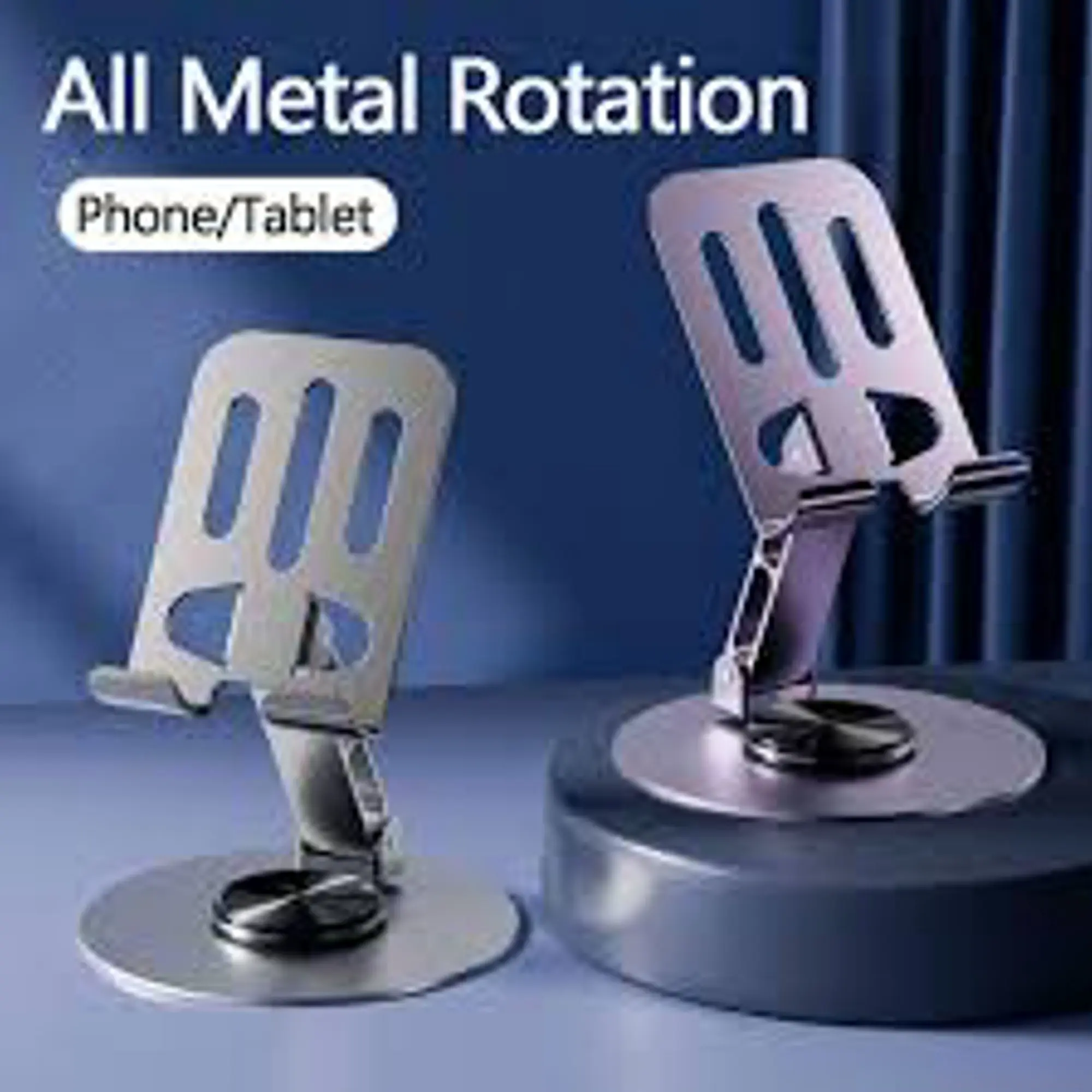 Picture of 360° Rotating Full Metal Phone & Tablet Stand – Aluminum Alloy Adjustable Desktop Holder for Mobile Devices