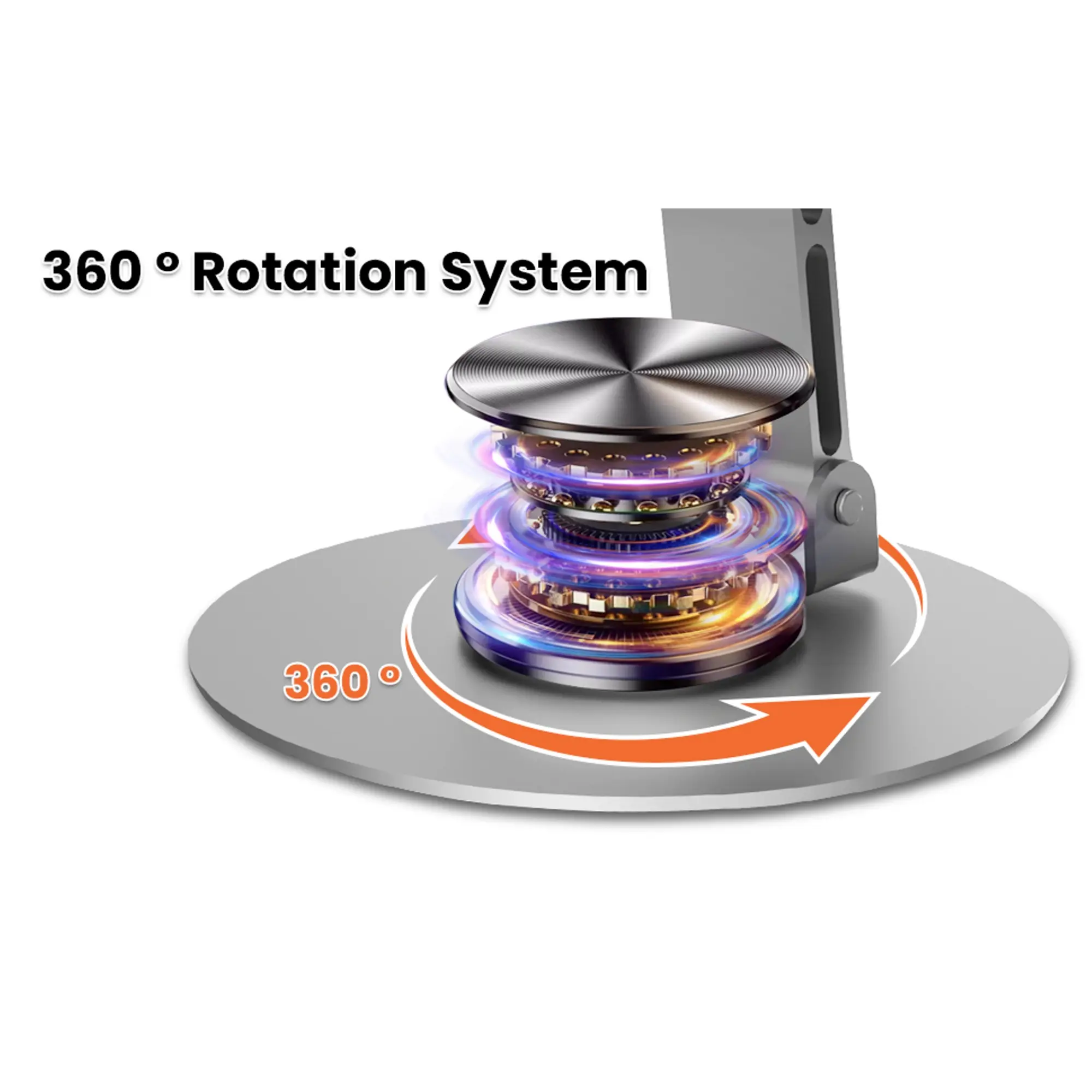 Picture of 360° Rotating Full Metal Phone & Tablet Stand – Aluminum Alloy Adjustable Desktop Holder for Mobile Devices