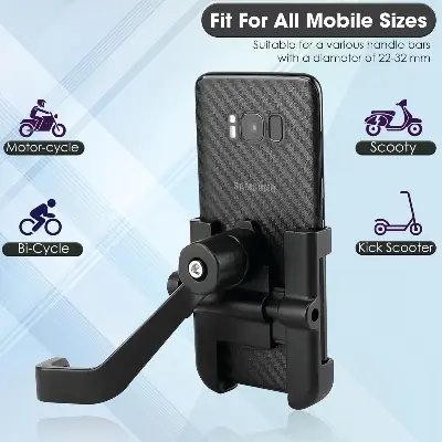 Picture of Aluminum Alloy Adjustable Bike Mobile Phone Holder Full Metal bike Motorcycle Mobile Holder Phone Bracket Mountain Bike Mobile Stand C2