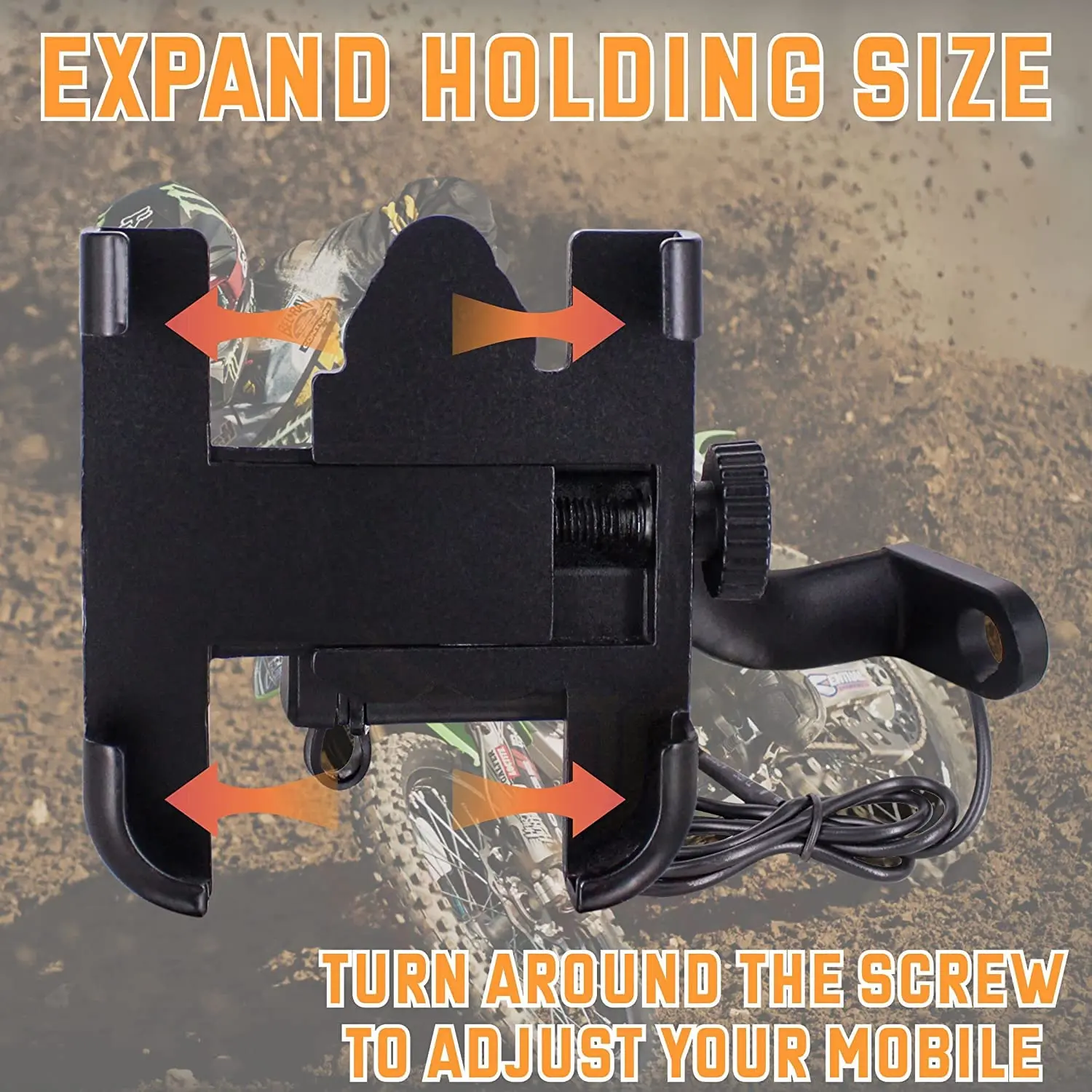 Picture of Aluminum Alloy Adjustable Bike Mobile Phone Holder Full Metal bike Motorcycle Mobile Holder Phone Bracket Mountain Bike Mobile Stand C2