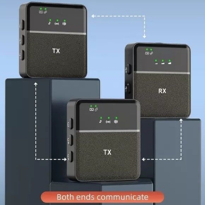 Picture of SX9i Dual Professional Wireless Lapel Microphone For IPhone (1:2) - Black