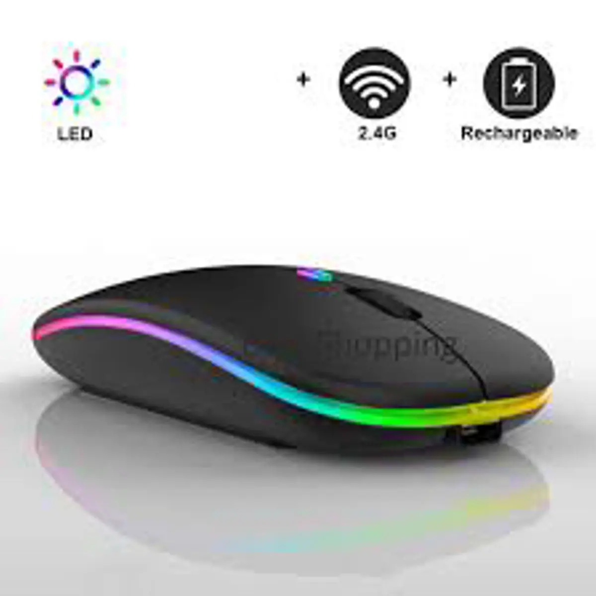 Picture of Rechargeable Optical Mouse, Wireless Computer Gamer 2.4GHz Mouse