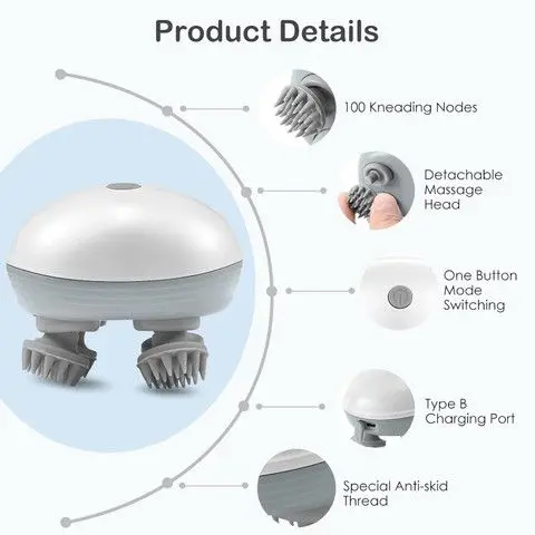 Picture of Smart Scalp Massager OSK-701 – Electric USB-Powered Head Massager with 4 Massage Nodes, Relaxation & Stress Relief