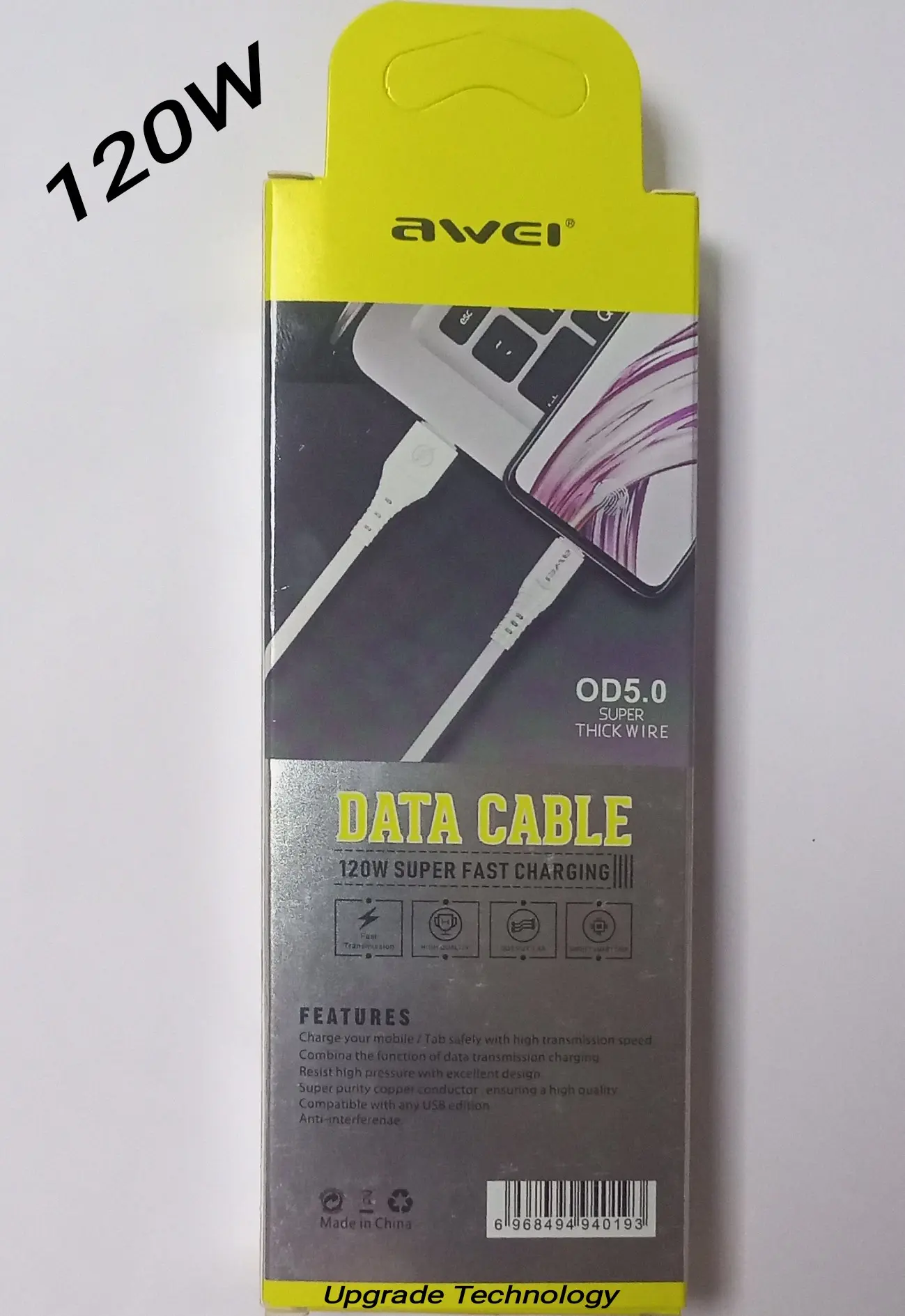 Picture of awei USB Type C 120w Max Super-Fast Charging Cable For all Smart  Phone & Others Device