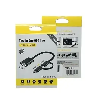 Picture of 2 in 1 USB 3.0 OTG Adapter Cable Type-C Micro USB to USB 3.0 Interface Charging Cable Line for Cellphone Converter for Cellphone