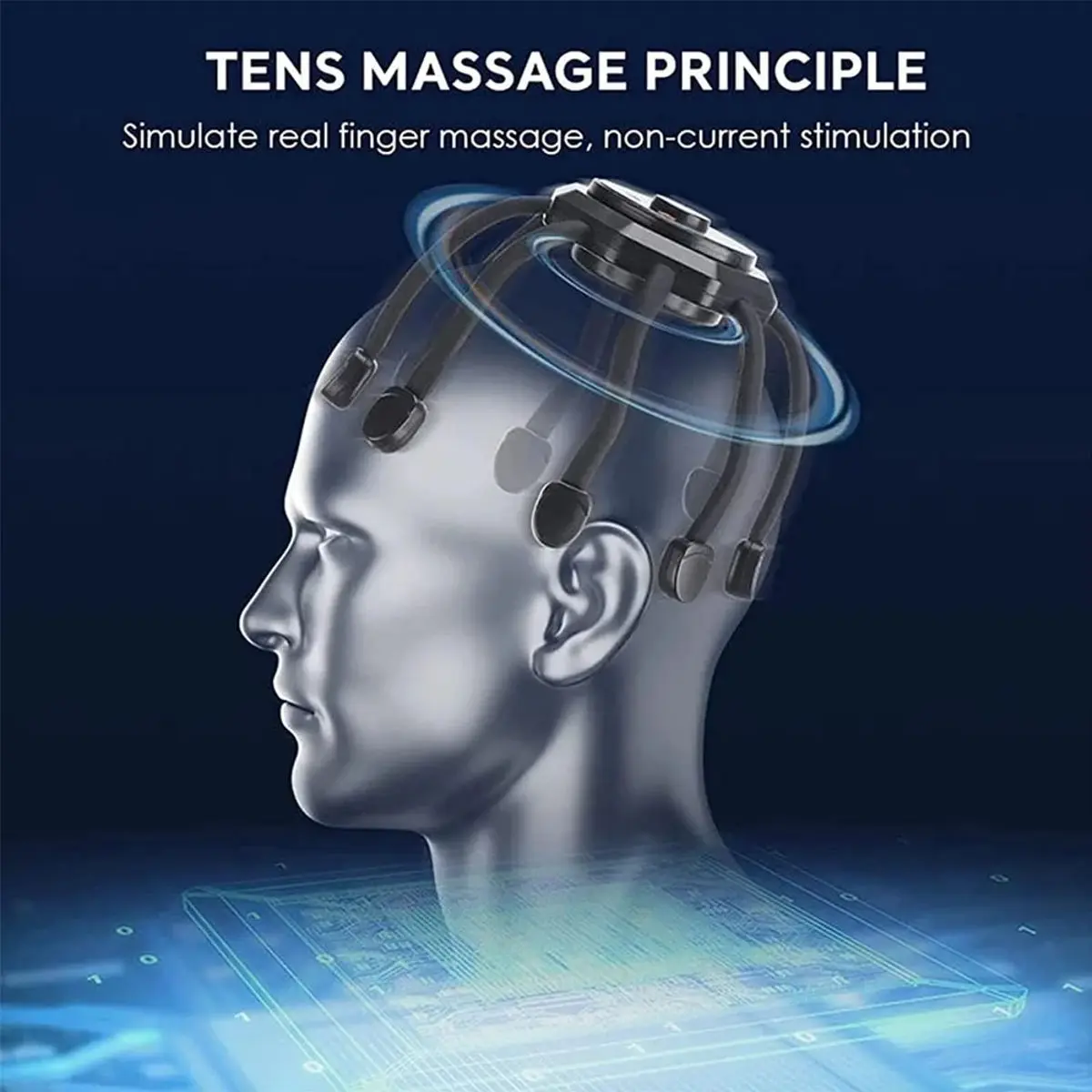 Picture of Electric Head Massager for Stress Relief, Scalp Massage, Physiotherapy Claw, Decompression Head Scratcher, Improve Sleep