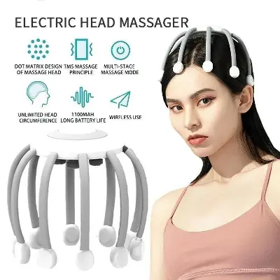 Picture of Electric Head Massager for Stress Relief, Scalp Massage, Physiotherapy Claw, Decompression Head Scratcher, Improve Sleep