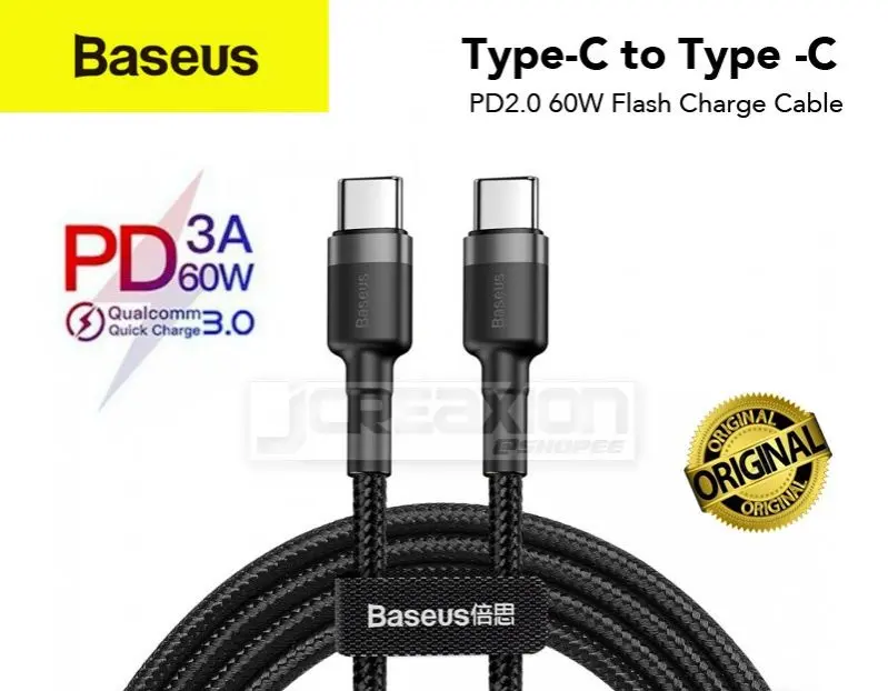 Picture of Baseus 60W Fast Charger Cable USB-C to Type-C