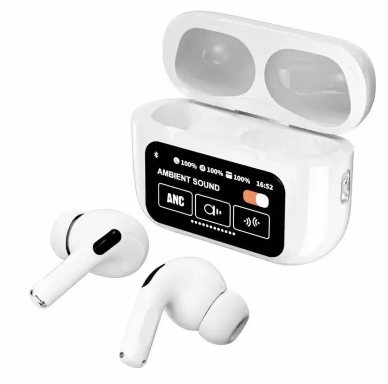 Picture of A9 Pro ANC/ENC Double Dark Noise Reduction Touch Control Wireless Earbuds With Smart Display