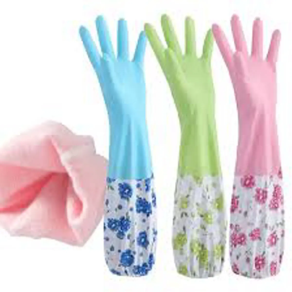 Picture of High Quality Silicone Dish Washing Kitchen Hand Gloves (Multicolor)