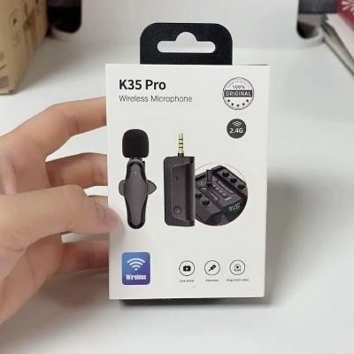 Picture of K35 Pro Single Mic Wireless Lavalier Microphone - Black