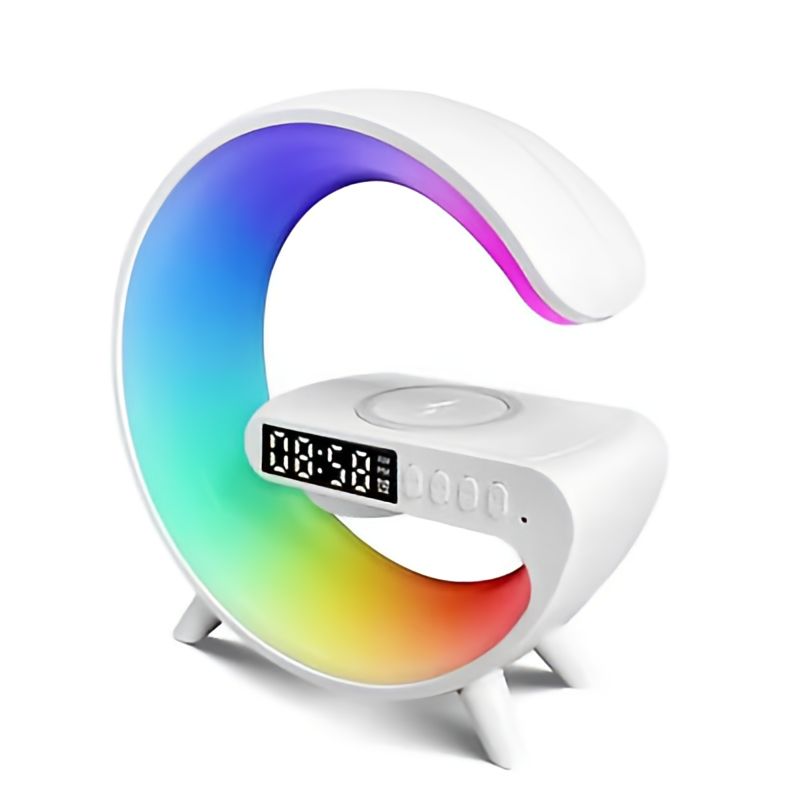Picture of Smart G Lamp Bluetooth Speaker Wireless Charger RGB Alarm Clock Night Light - Apricot