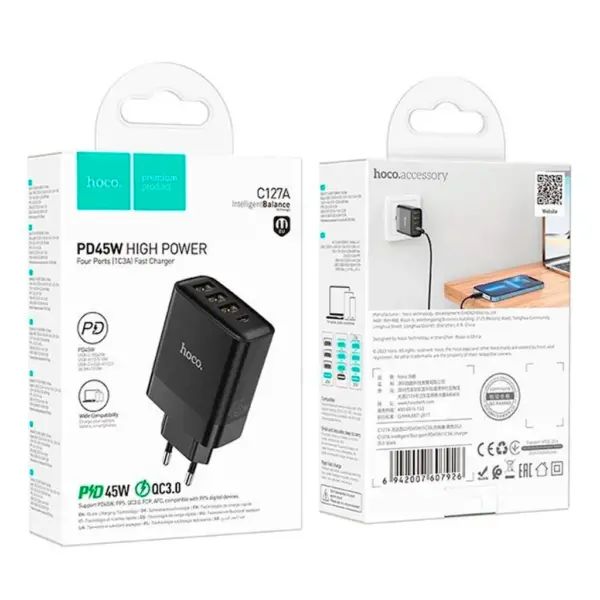 Picture of Hoco C127A PD45W High Power Adapter - Black