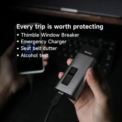 Picture of Xiaomi Nextool 4-in-1 Mini (Alco)analyser LCD Digital Car Window Breaker - Black