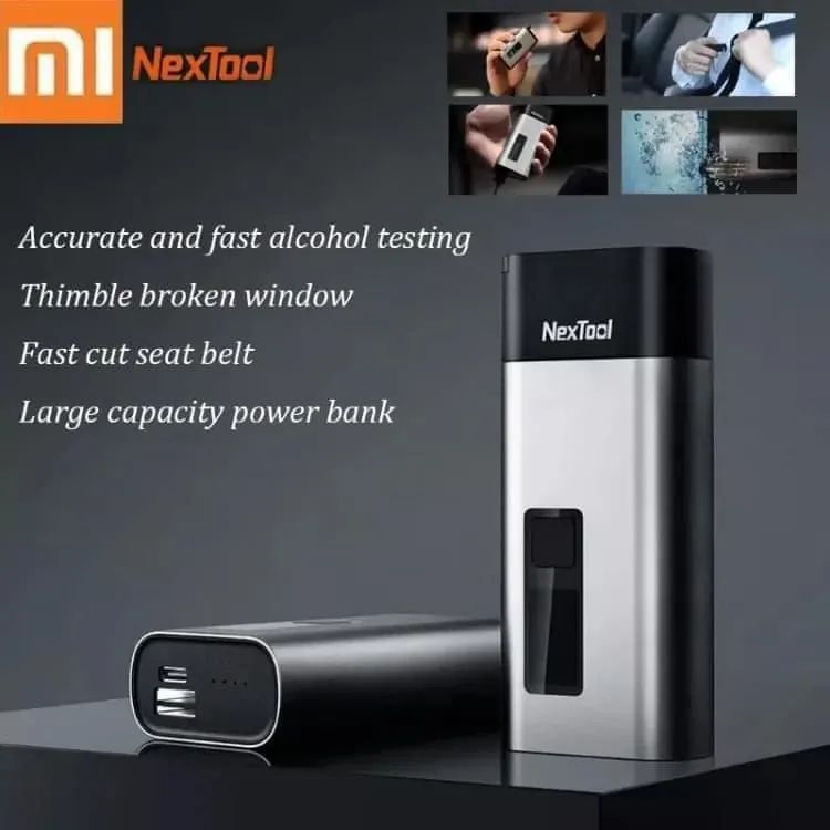 Picture of Xiaomi Nextool 4-in-1 Mini (Alco)analyser LCD Digital Car Window Breaker - Black