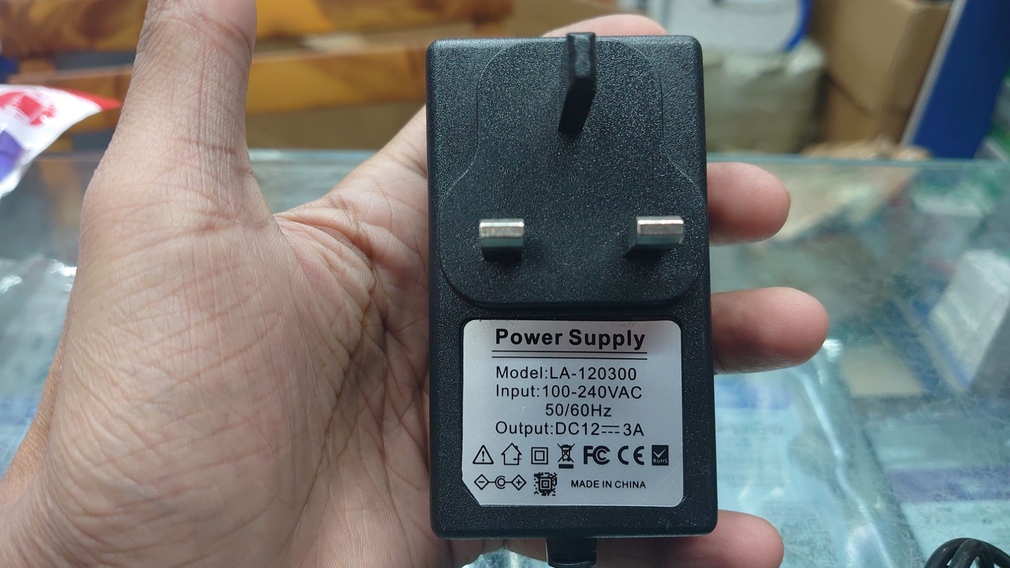 Picture of Mini ups charger 12V/3A Router Power Adapter (AC 100-240V To DC 12V, 3A)(2 years replacement warranty) - Black