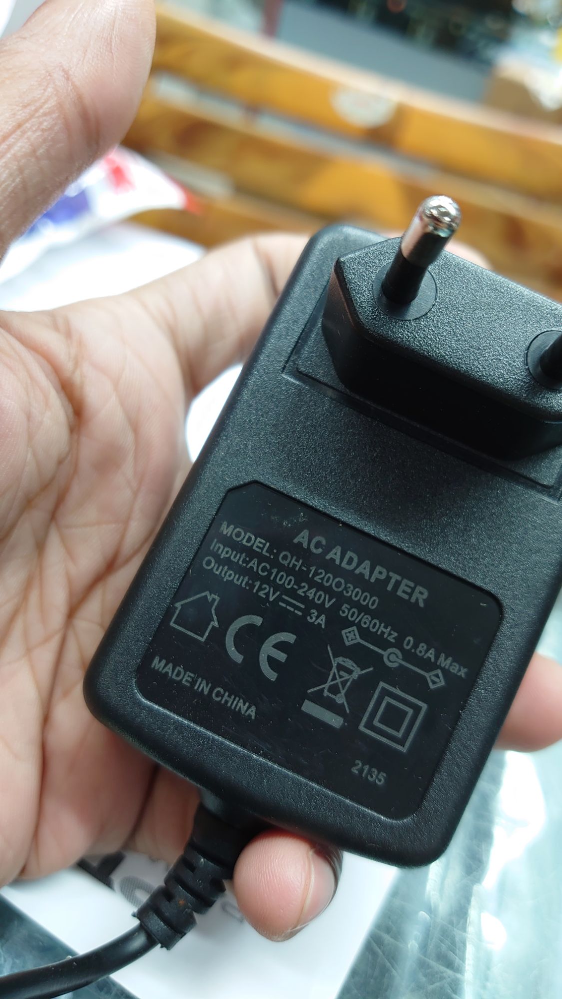 Picture of Mini ups charger 12V/3A Router Power Adapter (AC 100-240V To DC 12V, 3A)(2 years replacement warranty) - Black