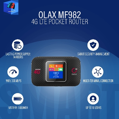 Picture of Olax MF982 4G LTE pocket router (2Year replacement warranty) - Black
