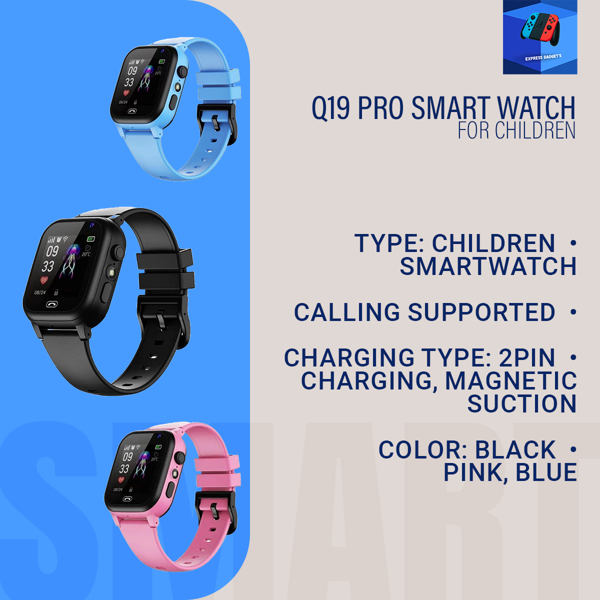 Picture of Q19 Pro Children Smartwatch tracking,Camera and waterproof (2year replacement warranty)