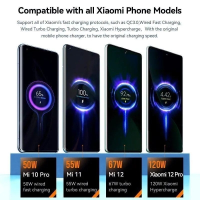 Picture of Xiaomi Mi 120W HyperCharge Turbo Adapter with Cable Original(1 year replacement warranty)