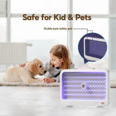 Picture of Qualitell K5 Lite Rechargeable Mosquito Killer Lamp Electric 4000V Smart UV - White