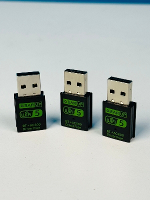 Picture of GearUP 600Mbps Dual Band WiFi + Bluetooth Adapter For Windows PC/Laptop- (Driver Free Version, WiFi Hotspot Supported, 2.4GHz + 5GHz) - Black