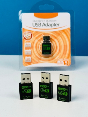 Picture of GearUP 600Mbps Dual Band WiFi + Bluetooth Adapter For Windows PC/Laptop- (Driver Free Version, WiFi Hotspot Supported, 2.4GHz + 5GHz) - Black