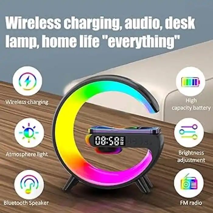 Picture of G63 Atmosphere RGB Light Bluetooth Speaker With Wireless Charging(original 1 year replacement warranty - Multicolor