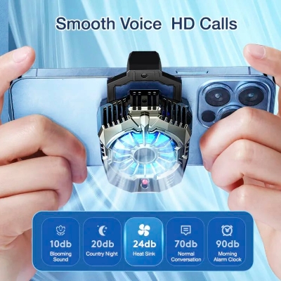 Picture of X20 Portable Mobile Phone Radiator Semiconductor Cooling Fan Radiator USB Powered Mobile Phone Cooler(Original) - Black