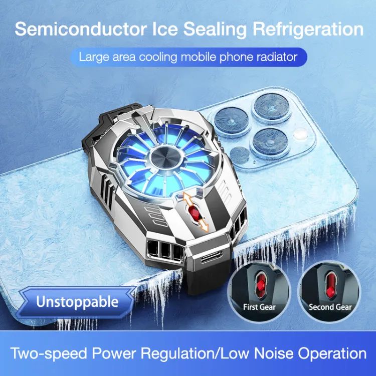 Picture of X20 Portable Mobile Phone Radiator Semiconductor Cooling Fan Radiator USB Powered Mobile Phone Cooler(Original) - Black