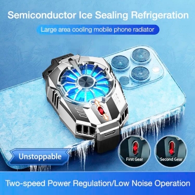 Picture of X20 Portable Mobile Phone Radiator Semiconductor Cooling Fan Radiator USB Powered Mobile Phone Cooler(Original) - Black