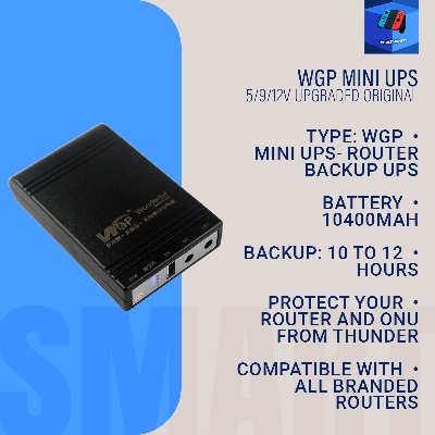 Picture of wgp Mini UPS 5/9/12V upgraded Original(10,400mAh) (2 years replacement warranty) - Black
