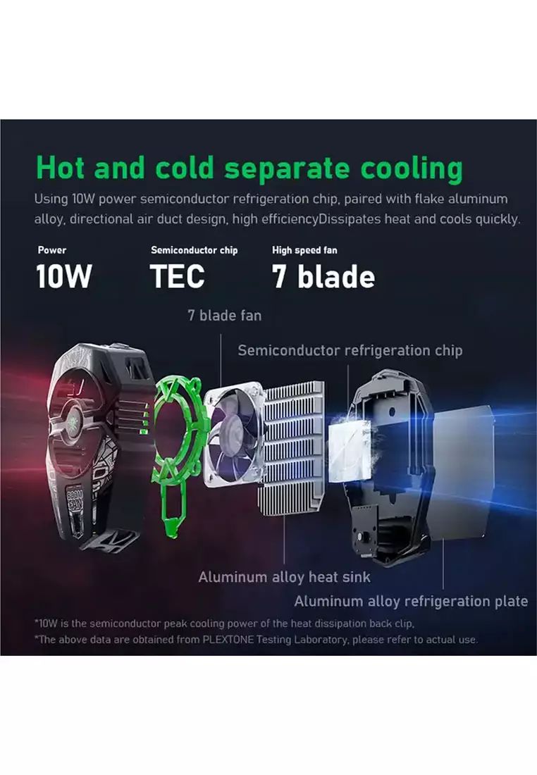 Picture of Plextone EX2 Plus 3 Gear Radiator Phone Cooler(1year replacement guarantee) - Black