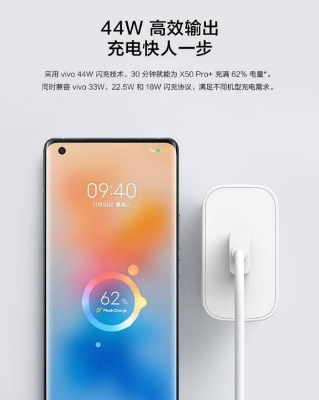 Picture of VIVO 44W Flash Charger with Type-C Data Cable(Original 1year replacement warranty) - White