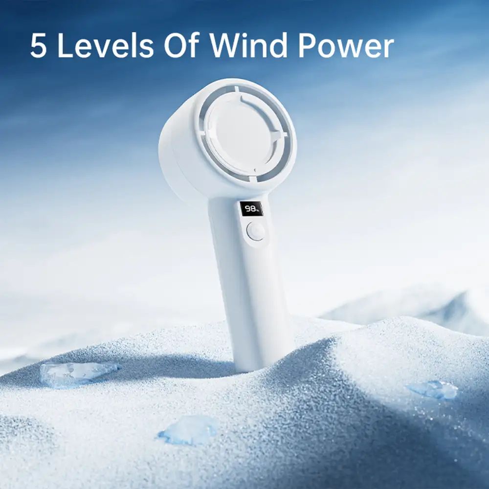 Picture of Plextone F2 5 Gear Handheld Fan With Display - White