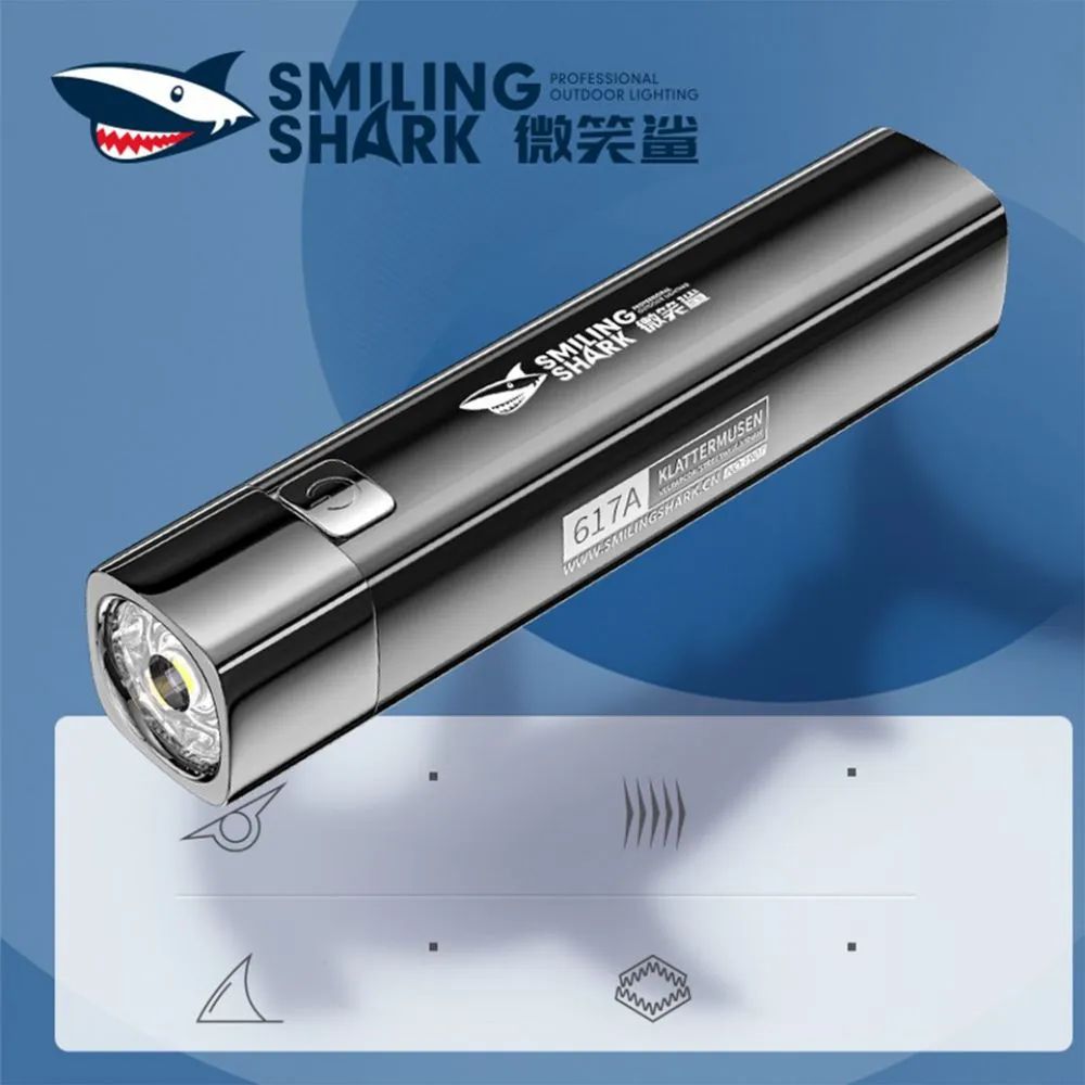 Picture of Smiling Shark 617A LED Rechargeable Torch Light - Black