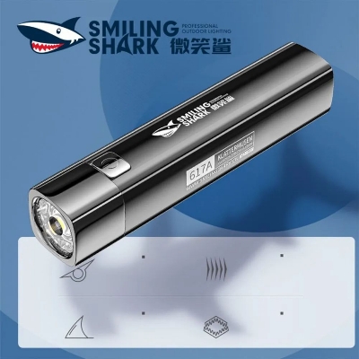Picture of Smiling Shark 617A LED Rechargeable Torch Light - Black