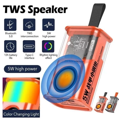 Picture of Sooppow 5W TWS Transparent Bluetooth rgb Speaker