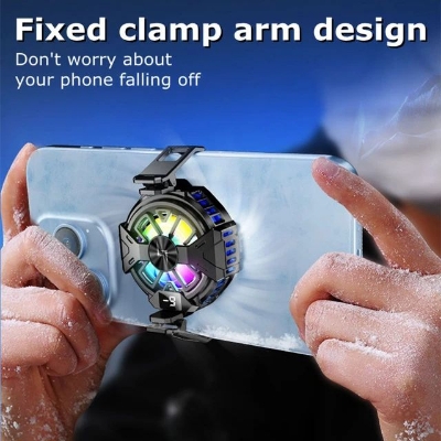 Picture of P60 Magnetic/ Back-clip Semiconductor Cooling Radiator P60 with RGB Light for IOS Android Gaming - Black