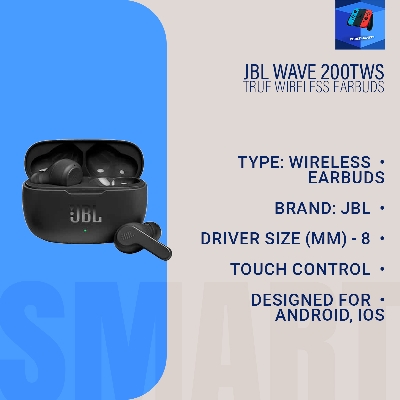 Picture of Jbl Wave 200TWS True Wireless Earbuds(Original 1 year replacement warranty) - Black