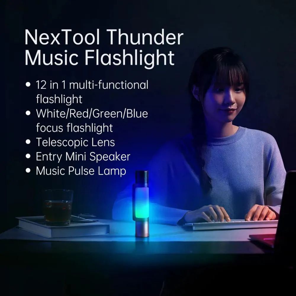 Picture of Xiaomi NexTool (NE20161) Outdoor 12 in1 Thunder Music Flashlight(1 year replacement warranty) - Black