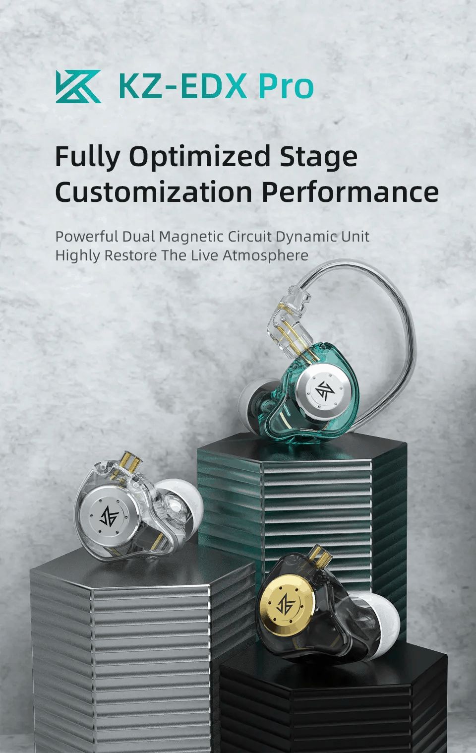 Picture of KZ EDX Pro Dynamic HiFi Earphone With Mic(1 year replacement warranty) - Black