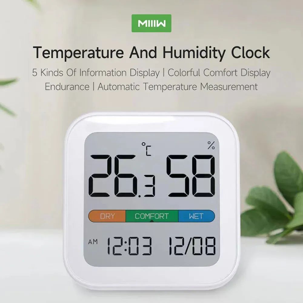 Picture of Xiaomi MIIIW Comfort Temperature and Humidity Clock S210(1 year replacement warranty) - White
