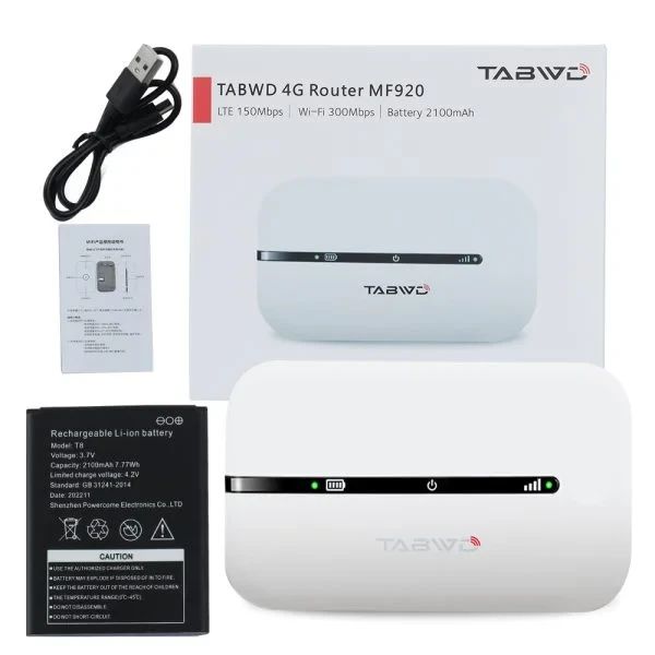 Picture of Tabwd MF920 4G LTE Mobile Wi-Fi Router(2 years replacement warranty) - White