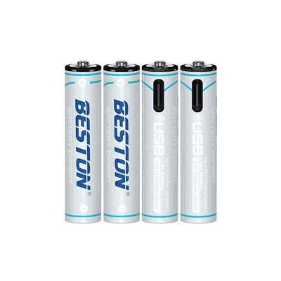 Picture of Beston 1.5V AAA Lithium USB-C Rechargeable Battery 4PCS(original) - White