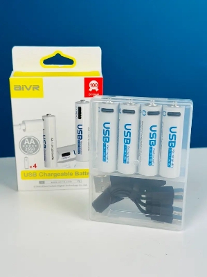 Picture of AiVR USB-C Rechargeable Batteries 4pc AA 2550 mWh(Original) - White